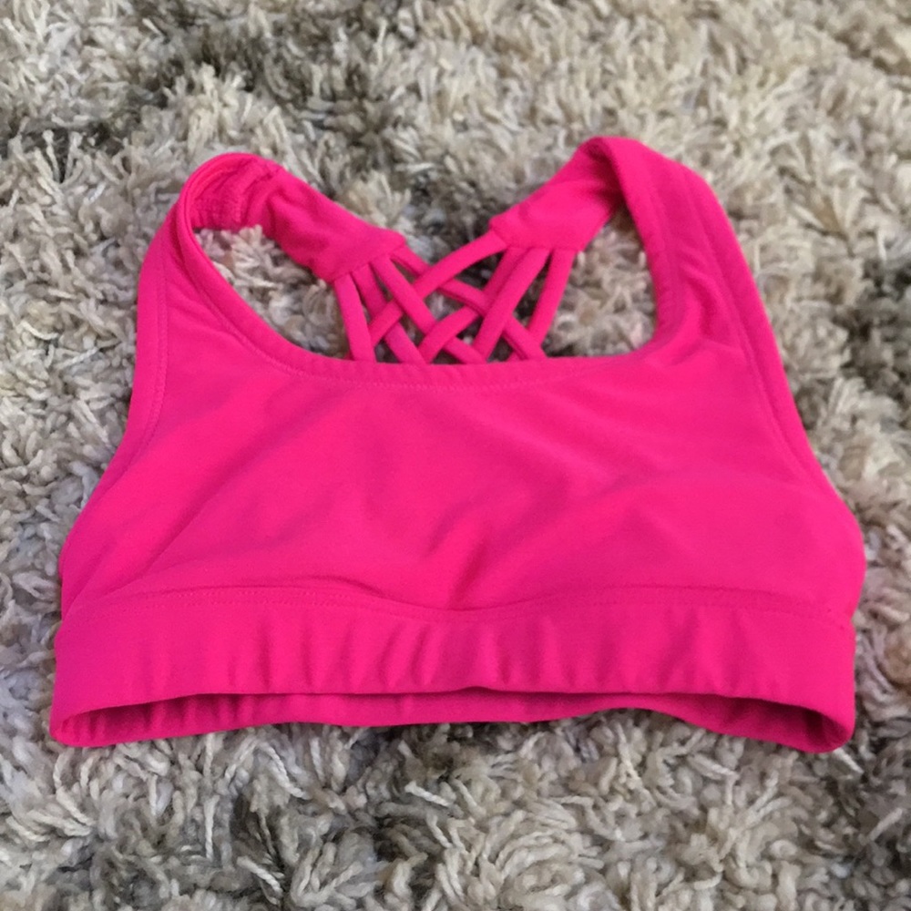 Pink sports bra